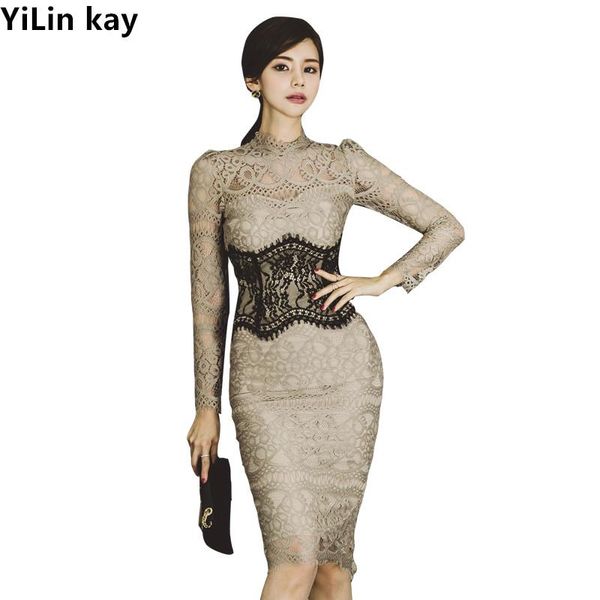 casual dresses 2021 summer runway women dress women's lace temperament slim wrap-around vestidos, Black;gray
casual dresses 2021 summer runway women dress women's lace temperament slim wrap-around vestidos, Black;gray