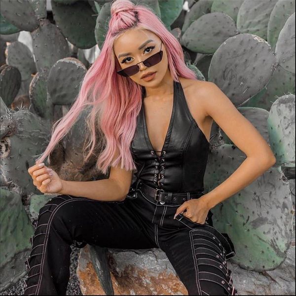 fashion punk black leather hollwo womens tank crop camisole summer stretch tees slim soft, White
fashion punk black leather hollwo womens tank crop camisole summer stretch tees slim soft, White