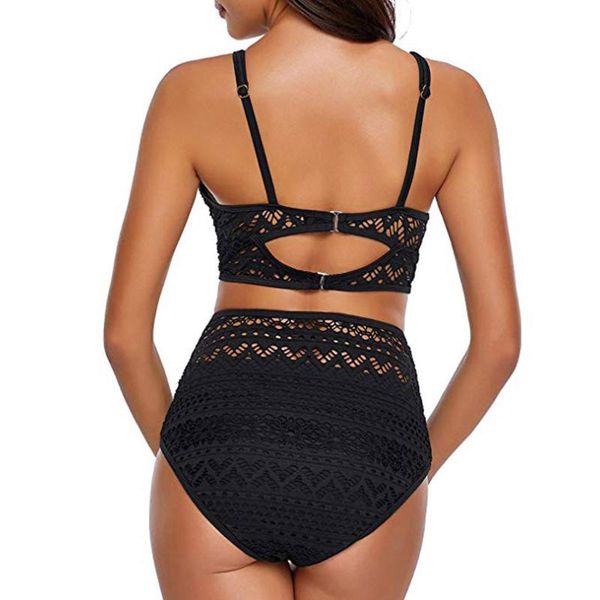 women's swimwear two pieces crochet lace high waist v neck bikini set swimsuit bikinis 2021 two-piece separate tankini, White;black
women's swimwear two pieces crochet lace high waist v neck bikini set swimsuit bikinis 2021 two-piece separate tankini, White;black