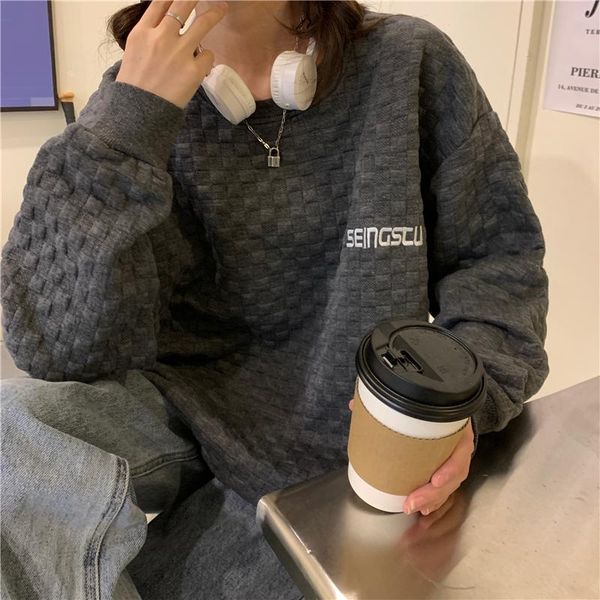 women's hoodies & sweatshirts women 's hoodie sweatwear long-sleeved grid loose round collar streetwear pullover autumn fashion co, Black
women's hoodies & sweatshirts women 's hoodie sweatwear long-sleeved grid loose round collar streetwear pullover autumn fashion co, Black