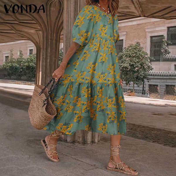 summer dress vonda women casual o-neck short sleeve floral maxi dress loose holiday party robe elegant bohemian vestidos s-5xl x0521, Black;gray
summer dress vonda women casual o-neck short sleeve floral maxi dress loose holiday party robe elegant bohemian vestidos s-5xl x0521, Black;gray