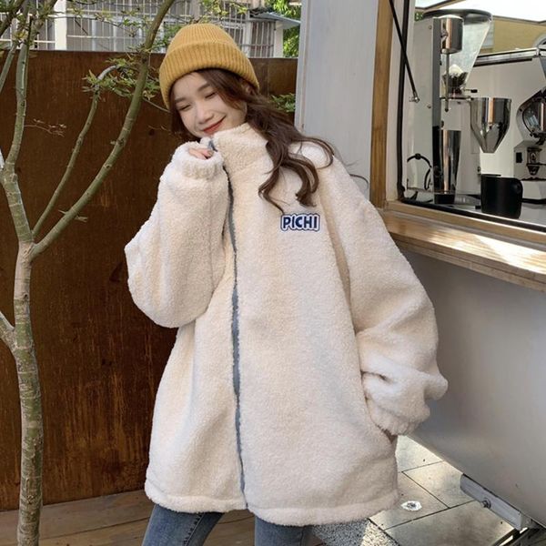 women's jackets faux lamb fur coat female loose outer wear stand-up collar cotton-padded korean version of the ins thickened warm, Black;brown
women's jackets faux lamb fur coat female loose outer wear stand-up collar cotton-padded korean version of the ins thickened warm, Black;brown