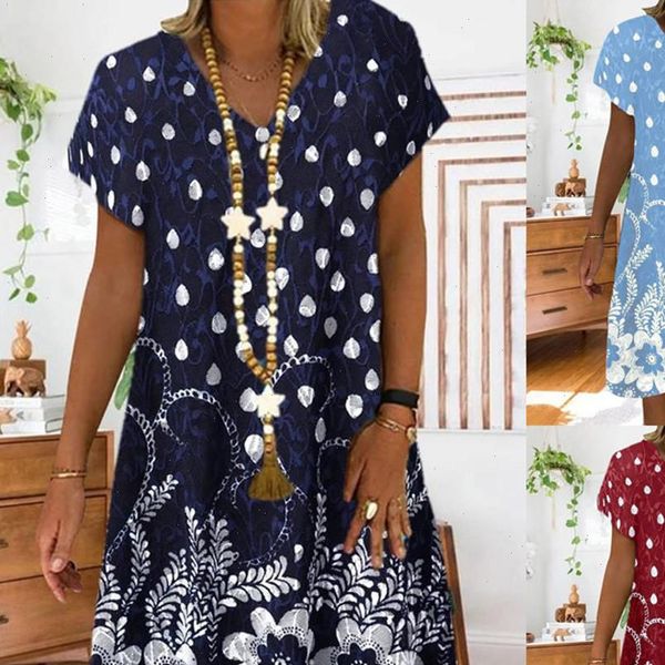 women summer womens dress dot floral print patchwork vintage loose v neck short sleeve midi ladies casual beach dresses vestido, Black;gray
women summer womens dress dot floral print patchwork vintage loose v neck short sleeve midi ladies casual beach dresses vestido, Black;gray