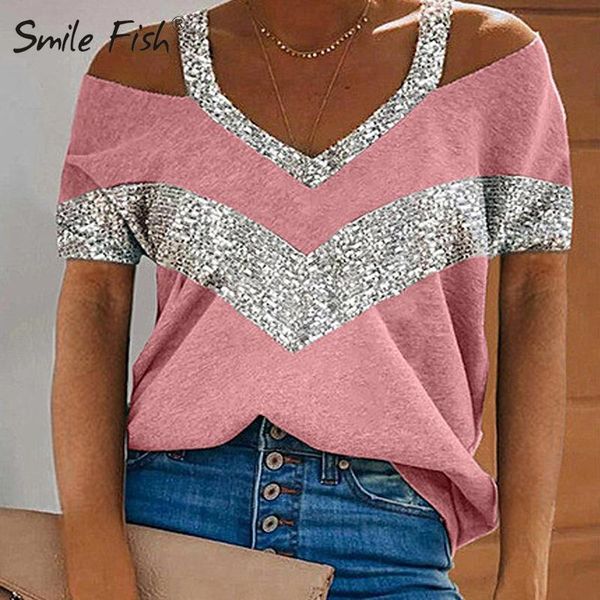 women's t-shirt summer sports outfits 5xl plus size purple 2021 loose women patchwork short sleeve t-shirts off shoulder tee shirts g2, White
women's t-shirt summer sports outfits 5xl plus size purple 2021 loose women patchwork short sleeve t-shirts off shoulder tee shirts g2, White