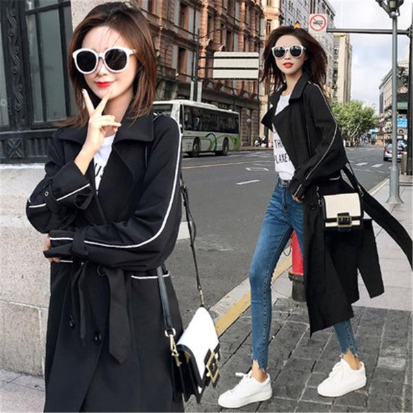 women's trench coats fashion khaki windbreaker female long section korean 2021 spring autumn for women overcoats n579, Tan;black
women's trench coats fashion khaki windbreaker female long section korean 2021 spring autumn for women overcoats n579, Tan;black