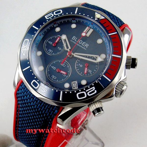 wristwatches 41mm blue dial ceramic bezel luminous marks full chronograph luxurious quartz mens watch, Slivery;brown
wristwatches 41mm blue dial ceramic bezel luminous marks full chronograph luxurious quartz mens watch, Slivery;brown