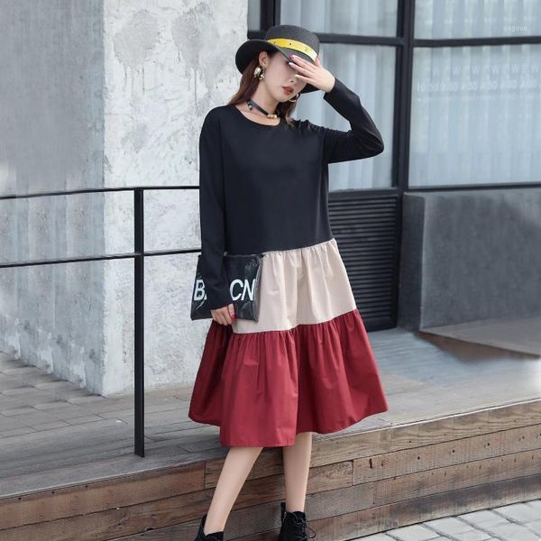 women pleated dress fashion pullover streetwear casual minority pattern patchwork full sleeve dresses, Black;gray
women pleated dress fashion pullover streetwear casual minority pattern patchwork full sleeve dresses, Black;gray