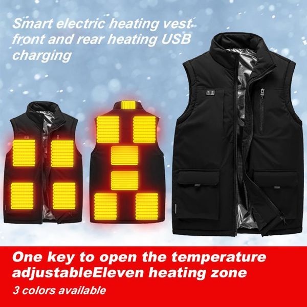 men's vests winter 11 zone intelligent heating vest dual control windproof warm electric coat clip usb jackets, Black;white
men's vests winter 11 zone intelligent heating vest dual control windproof warm electric coat clip usb jackets, Black;white
