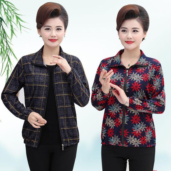 women's jackets 2021 middle-aged and elderly coat spring autumn jacket women printing zipper large size thin casual k137, Black;brown
women's jackets 2021 middle-aged and elderly coat spring autumn jacket women printing zipper large size thin casual k137, Black;brown