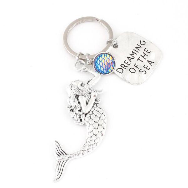 1pc romantic mermaid dreaming of the sea keychain blue fish scales pendant keyring for women gift jewelry e2583/e2584, Silver
1pc romantic mermaid dreaming of the sea keychain blue fish scales pendant keyring for women gift jewelry e2583/e2584, Silver