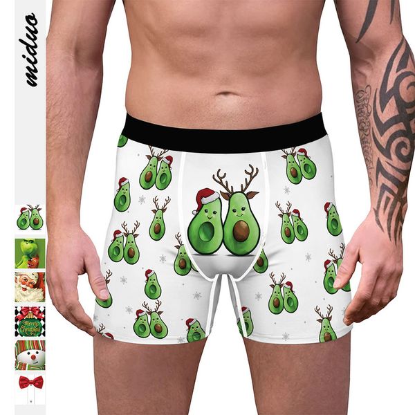 new christmas avocado digital printing breathable close fitting men's under comfortable boxers, White;black
new christmas avocado digital printing breathable close fitting men's under comfortable boxers, White;black