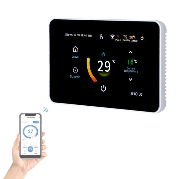 smart home control thermostat wifi temperature controller for electric floor heating water with google alexa digital weather display
smart home control thermostat wifi temperature controller for electric floor heating water with google alexa digital weather display