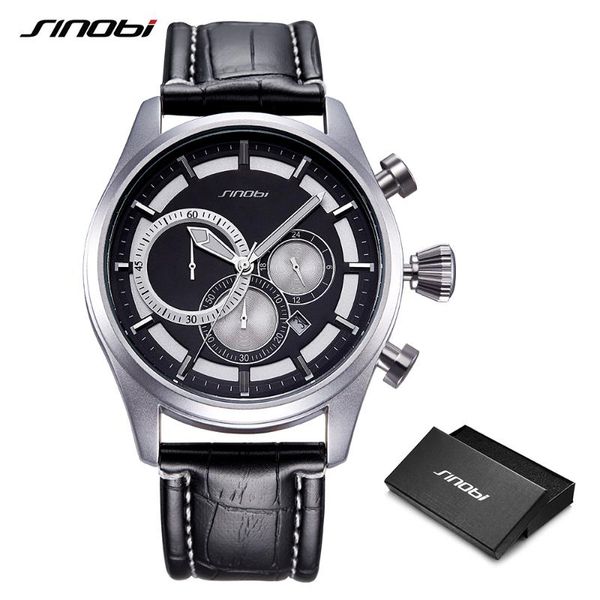 relogio sinobi creative watches men fashion leather strap chronograph male big dial sports quartz analog clock wristwatches, Slivery;brown
relogio sinobi creative watches men fashion leather strap chronograph male big dial sports quartz analog clock wristwatches, Slivery;brown