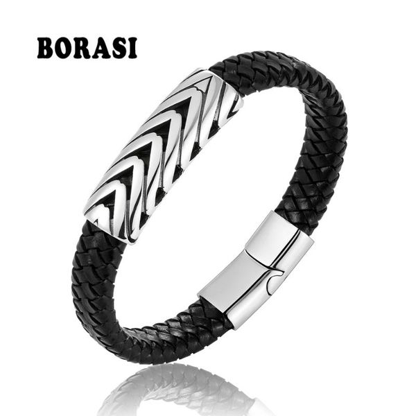 charm bracelets bobasi genuine leather men jewelry titanium stainless steel & bangles woven black magnetic clasp, Golden;silver
charm bracelets bobasi genuine leather men jewelry titanium stainless steel & bangles woven black magnetic clasp, Golden;silver