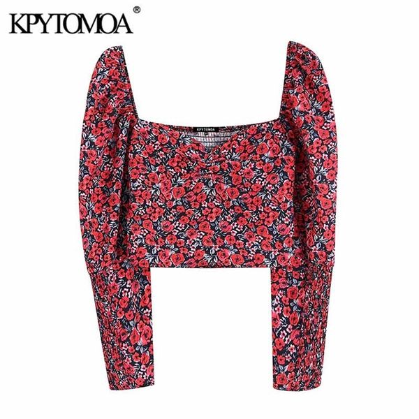kpytomoa women fashion floral print cropped blouses vintage v neck long sleeve back elastic female shirts chic 220312, White
kpytomoa women fashion floral print cropped blouses vintage v neck long sleeve back elastic female shirts chic 220312, White