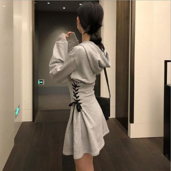 casual dresses fashion style dress women spring autumn solid color long sleeve lace up waist a-line mini slim fit, Black;gray
casual dresses fashion style dress women spring autumn solid color long sleeve lace up waist a-line mini slim fit, Black;gray