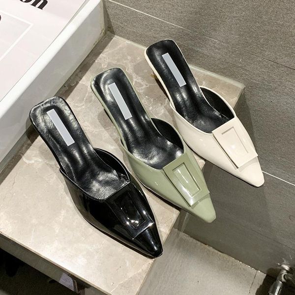 slippers pointed toe women high heel thick pu leather female casual shoes 2021 fashion ladies chaussure femme, Black
slippers pointed toe women high heel thick pu leather female casual shoes 2021 fashion ladies chaussure femme, Black