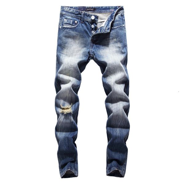 men's jeans vintage style fashion blue color white wash classical ripped men buttons pants brand biker homme in19
men's jeans vintage style fashion blue color white wash classical ripped men buttons pants brand biker homme in19