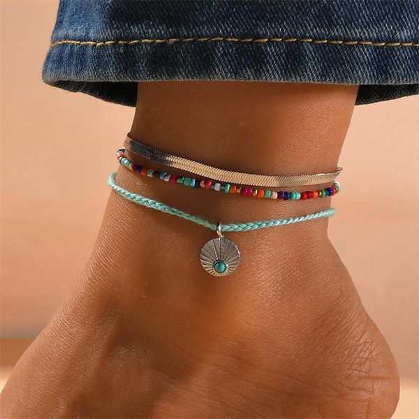 anklets bohemian style beaded anklet 3-piece set trendy personality color rice bead women's party jewelry accessories gift, Red;blue
anklets bohemian style beaded anklet 3-piece set trendy personality color rice bead women's party jewelry accessories gift, Red;blue