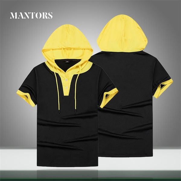 men tshirt casual solid loose hooded tees shirts summer mens sportswear short sleeve mens t-shirt brand clothing 210726, White;black
men tshirt casual solid loose hooded tees shirts summer mens sportswear short sleeve mens t-shirt brand clothing 210726, White;black
