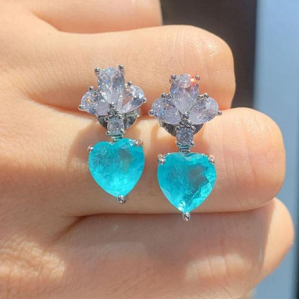 created paraiba tourmaline emerald cut gemstone heart stud earrings 925 sterling silver ear studs for women fine jewelry, Golden;silver
created paraiba tourmaline emerald cut gemstone heart stud earrings 925 sterling silver ear studs for women fine jewelry, Golden;silver
