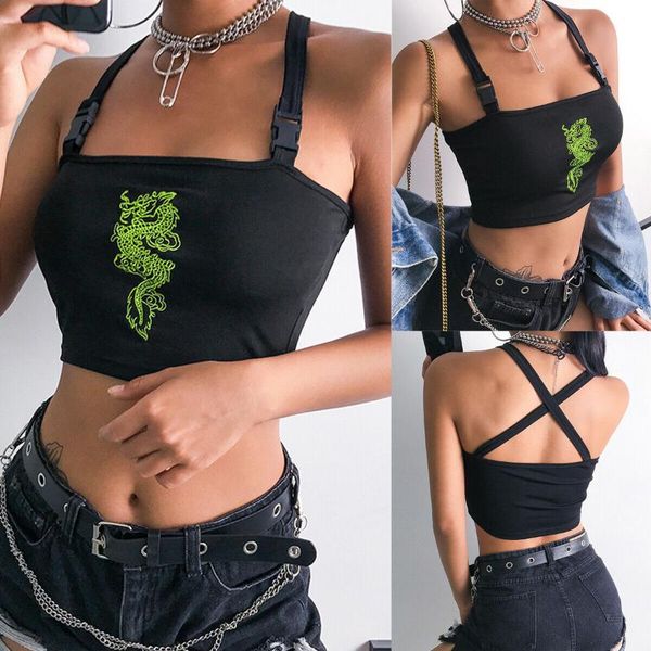 women's tanks & camis fashion women summer buckle vest boob tube crop sheer dragon embroidery stylish cami tank, White
women's tanks & camis fashion women summer buckle vest boob tube crop sheer dragon embroidery stylish cami tank, White
