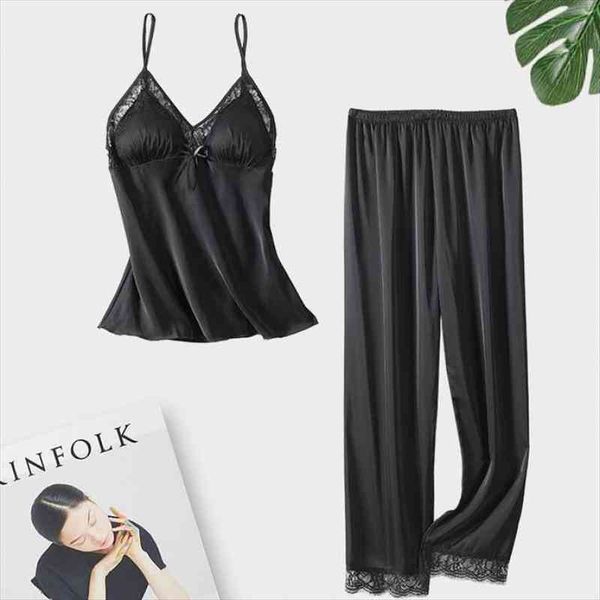 2pcs and pants intimate womens sleepwears lingerie home clothing lace pajamas suit satin homewear summer pyjamas sleepwear, Black;red
2pcs and pants intimate womens sleepwears lingerie home clothing lace pajamas suit satin homewear summer pyjamas sleepwear, Black;red