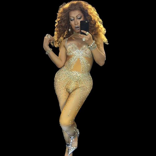 women's jumpsuits & rompers sparkly rhinestones skin color stretch jumpsuit female singer nightclub stage outfit party birthday celebra, Black;white
women's jumpsuits & rompers sparkly rhinestones skin color stretch jumpsuit female singer nightclub stage outfit party birthday celebra, Black;white