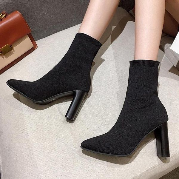boots ankle elastic stockings women shoes woman fashion high heel 2021 autumn pointed toe breathable d415, Black
boots ankle elastic stockings women shoes woman fashion high heel 2021 autumn pointed toe breathable d415, Black
