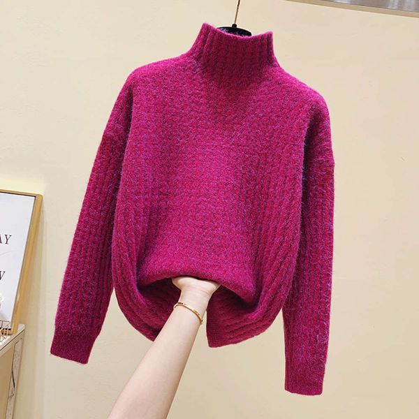 women's sweaters sweaterswinter rose red half high collar, loose twist, plush and thickened sweater for women xid8, White;black
women's sweaters sweaterswinter rose red half high collar, loose twist, plush and thickened sweater for women xid8, White;black