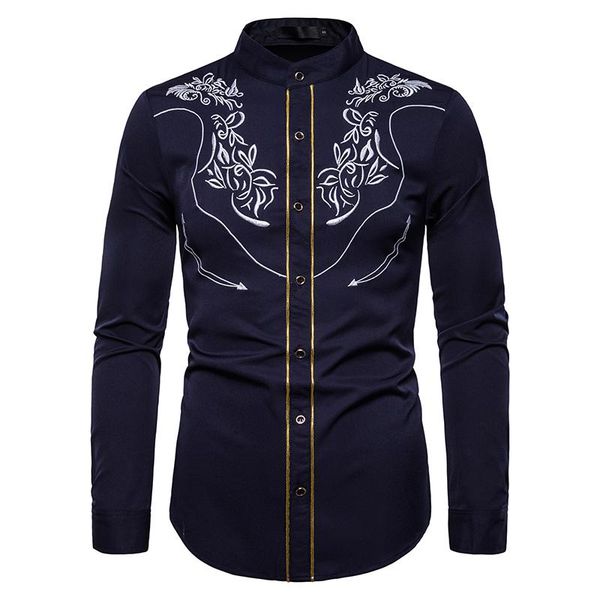 men's casual shirts mjartoria 2021 men long sleeve male wear selling embroidery slim fit button down shirt, White;black
men's casual shirts mjartoria 2021 men long sleeve male wear selling embroidery slim fit button down shirt, White;black