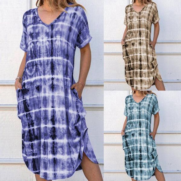 casual dresses women's fashion short sleeve v-neck wide loose fork print dress, Black;gray
casual dresses women's fashion short sleeve v-neck wide loose fork print dress, Black;gray