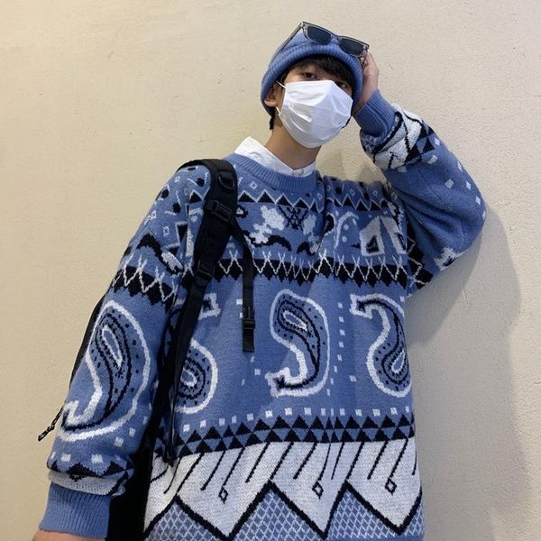 men's sweaters trendy brand lazy jacquard sweater men and women autumn winter youth hip-hop sports color-blocking loose knit, White;black
men's sweaters trendy brand lazy jacquard sweater men and women autumn winter youth hip-hop sports color-blocking loose knit, White;black