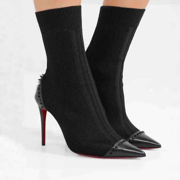 women's black soft socks boots pointed toe fashion ladies high heels ankle boots rivet socks red bottom high heel pointed toe shorts bo
women's black soft socks boots pointed toe fashion ladies high heels ankle boots rivet socks red bottom high heel pointed toe shorts bo