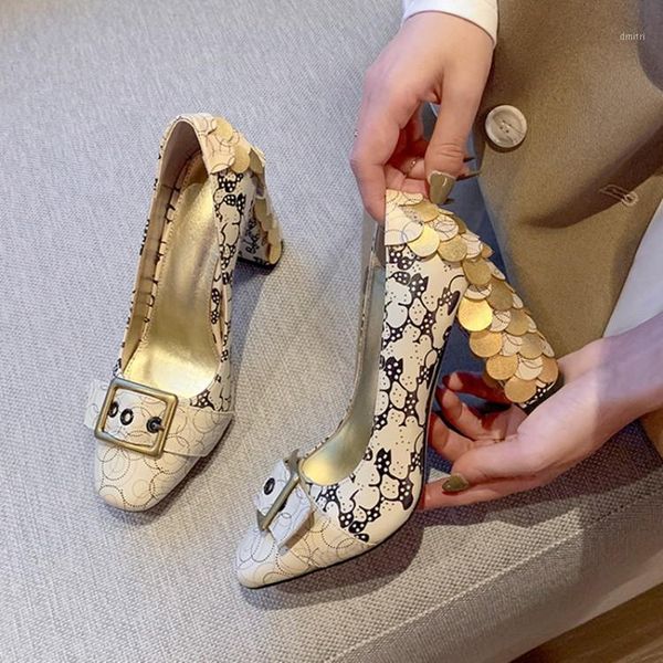 dress shoes square toe buckle decor women pumps shallow printing 9cm chunky high heels lady work stilettos design creepers chaussure femmes, Black
dress shoes square toe buckle decor women pumps shallow printing 9cm chunky high heels lady work stilettos design creepers chaussure femmes, Black