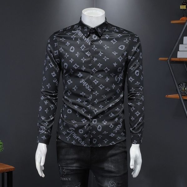 business shirt deluxe and 2021 spring men's casual printed city simple plol, White;black
business shirt deluxe and 2021 spring men's casual printed city simple plol, White;black