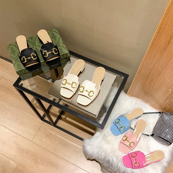 women slippers sandals designer square toe flat heel metal buckle genuine leather female summer slipper slides, Black
women slippers sandals designer square toe flat heel metal buckle genuine leather female summer slipper slides, Black