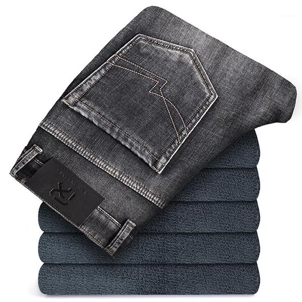 men's jeans 2021 winter high-end brand fleece classic fashion loose casual stretch denim trousers male smoky gray straight pants, Blue
men's jeans 2021 winter high-end brand fleece classic fashion loose casual stretch denim trousers male smoky gray straight pants, Blue