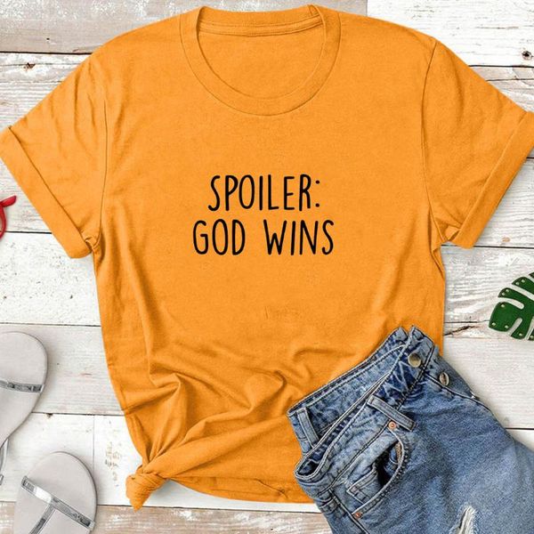 women's t-shirt god wins shirt funny t women summer o-neck short sleeve casual tshirt cotton loose tee top, White
women's t-shirt god wins shirt funny t women summer o-neck short sleeve casual tshirt cotton loose tee top, White