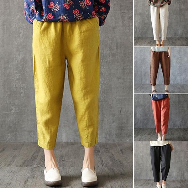 women's pants & capris cotton and linen nine loose harem korean casual turnip, Black;white
women's pants & capris cotton and linen nine loose harem korean casual turnip, Black;white
