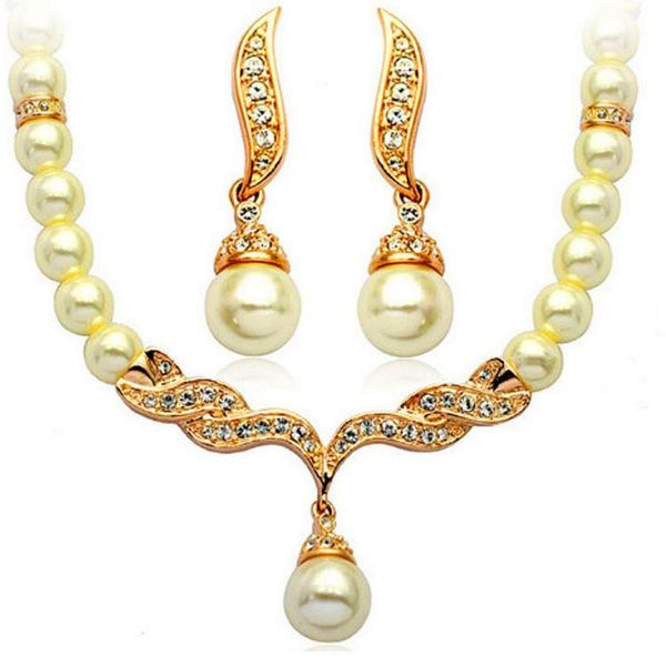 earrings & necklace luxury fashion elegant pearl chain bridal jewelry gold color rhinestone alloy set drop earring sets for women, Silver
earrings & necklace luxury fashion elegant pearl chain bridal jewelry gold color rhinestone alloy set drop earring sets for women, Silver