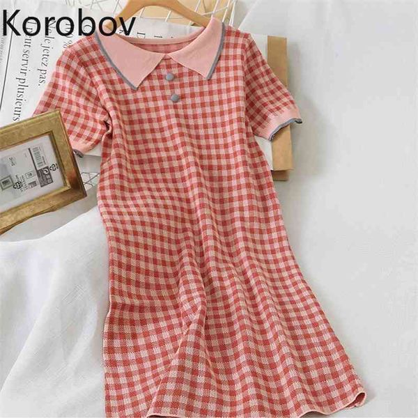 korobov turn down collar pullover short sleeve dress high waist hip plaid striped a line vestdio slim summer knit ropa 2a938 210430, Black;gray
korobov turn down collar pullover short sleeve dress high waist hip plaid striped a line vestdio slim summer knit ropa 2a938 210430, Black;gray