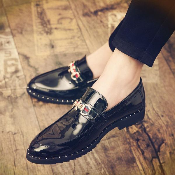 dress shoes british men pointed lazy casual leather nightclub hair stylist lacquered shiny mirror tide, Black
dress shoes british men pointed lazy casual leather nightclub hair stylist lacquered shiny mirror tide, Black