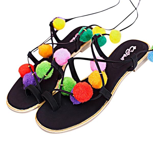 nice pom gladiator bohemia sandals women lace up knee high flat sandal shoe summer brown, Black
nice pom gladiator bohemia sandals women lace up knee high flat sandal shoe summer brown, Black