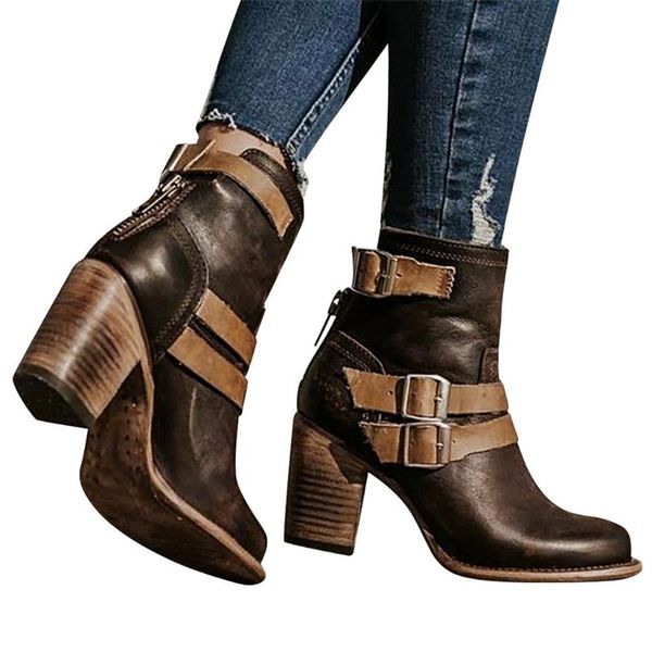 boots large size 35-43 woman mixed color zipper mid heel shoes women's round toe buckle female casual winter booties botas mujer, Black
boots large size 35-43 woman mixed color zipper mid heel shoes women's round toe buckle female casual winter booties botas mujer, Black