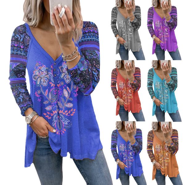 tees t-shirt autumn and winter 2021 women's casual v-neck pullover printed long sleeve loose t-shirt women, White
tees t-shirt autumn and winter 2021 women's casual v-neck pullover printed long sleeve loose t-shirt women, White