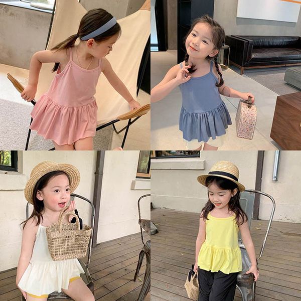 girls tank children summer kids clothes wear sling for childrens t-shirt baby dress cotton tee b6757, Blue
girls tank children summer kids clothes wear sling for childrens t-shirt baby dress cotton tee b6757, Blue