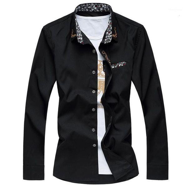 men's dress shirts royal blue 2021 brand banded mandarin collar shirt male long sleeve casual button down with pocke, White;black
men's dress shirts royal blue 2021 brand banded mandarin collar shirt male long sleeve casual button down with pocke, White;black
