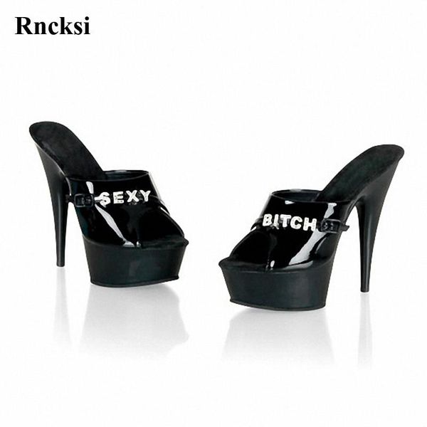 rncksi letter woman platform high heel slippers 15cm stiletto hand made wedding dance shoes, Black
rncksi letter woman platform high heel slippers 15cm stiletto hand made wedding dance shoes, Black