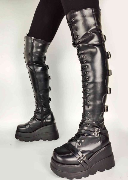 boots goth big size 43 lolita over the knee buckle lace up thick bottom luxury boots women platform shoes woman, Black
boots goth big size 43 lolita over the knee buckle lace up thick bottom luxury boots women platform shoes woman, Black